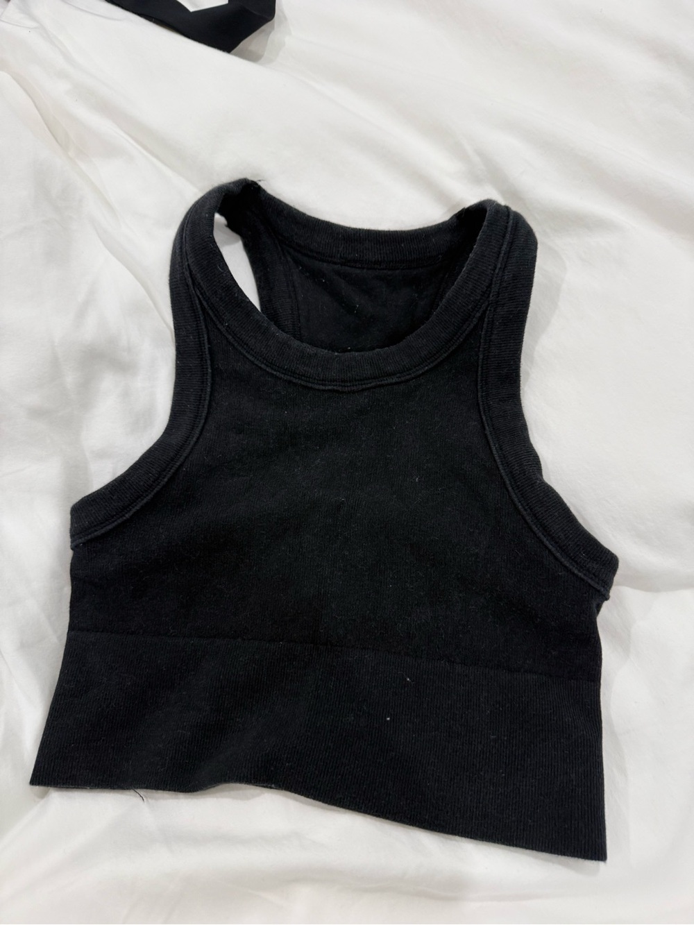 ALO Yoga Black Ribbed Cropped Tank